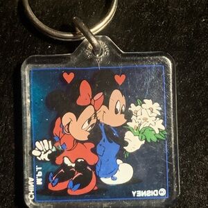 Vintage Disney Mickey & Minnie Mouse Acrylic Keychain